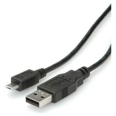 Kabel USB Roline USB-A - microUSB 0.8 m Czarny (11.02.8754)