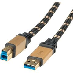 Kabel USB Roline USB-A - 3 m Czarny Złoty (11.02.8903)