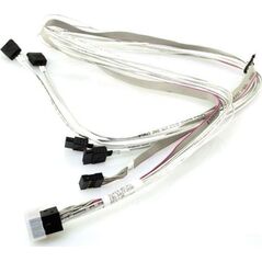 SuperMicro SFF 8643 - SATA x4, 0.75m, Biały (CBL-SAST-0556)