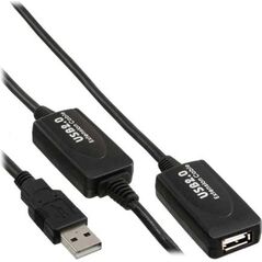 Kabel USB InLine USB-A - USB-A 10 m Czarny (34612I)
