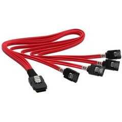 InLine SFF 8087 - SATA x4, 0.5m, Czerwony (27620)