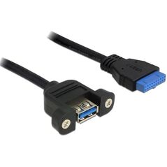 Delock USB zew. - USB wew., 0.5m, Czarny (83118)