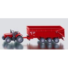 Siku Traktor Massey Ferguson z Przyczepą - 1844