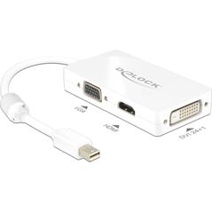 Adapter AV Delock DisplayPort Mini - HDMI - D-Sub (VGA) - DVI biały (62630)