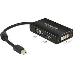 Adapter AV Delock DisplayPort Mini - HDMI - D-Sub (VGA) - DVI-D czarny (62631)