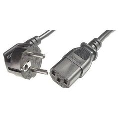 Kabel zasilający Schuko kątowy - C13, 1.8m, czarny