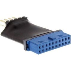 Intos USB 19 pin - USB 9 pin, Czarny (33449L)