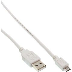 Kabel USB InLine USB-A - microUSB 5 m Biały (31750W)