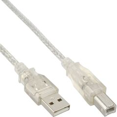 Kabel USB InLine USB-A - USB-B 5 m Przezroczysty (34555T)