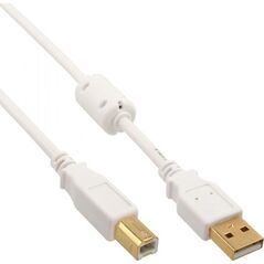 Kabel USB InLine USB-A - USB-B 5 m Biały (34555W)