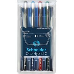 Schneider Pióro kulkowe Schneider ONE Hybrid C 0,3 mm, w etui 4 szt., miks kolorów - 4004675099372