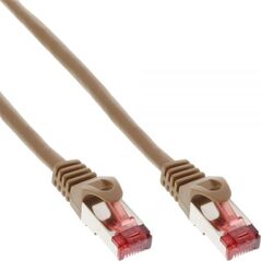 InLine Patchcord S/FTP, PiMF, Cat.6, 250MHz, PVC, brązowy 25m (76425K)