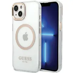 Guess case for iPhone 15 Plus 6,7&quot; GUHMP15MHTRMD gold HC Magsafe Metal Outline 3666339196905