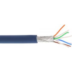InLine Kabel instalacyjny S/FTP, PiMF, Cat.6A, halogen free, 500MHz, niebieski 100m (76899B)