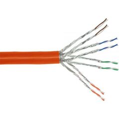 InLine Kabel instalacyjny S/FTP, PiMF, Cat.7a, AWG23, 1200MHz, halogen free, pomarańczowy, 300m (77300I)