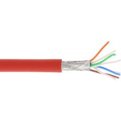 InLine Kabel instalacyjny S/FTP, PiMF, Cat.6A, halogen free, 500MHz, czerwony 100m (76899R)