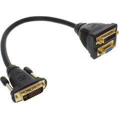 Adapter AV InLine DVI-I - D-Sub (VGA) - DVI-I czarny (17301)
