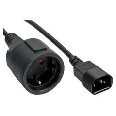 Kabel zasilający InLine C14 plug - German Typ F socket czarny 1m (16659A)