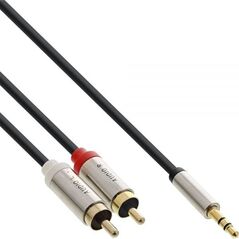 Kabel InLine Jack 3.5mm - RCA (Cinch) x2 2m srebrny (99242)