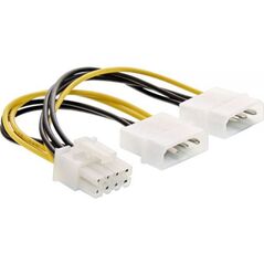 InLine Molex x2 - PCIe 8-pin, 0.15m, Żółty (26628C)