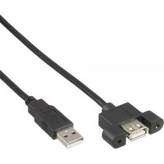 Kabel USB InLine USB-A - USB-A 0.6 m Czarny (33440E)