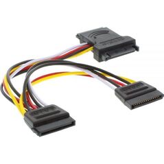 InLine SATA 15-pin - SATA 15-pin x3, 0.15m, Wielokolorowy (29681)