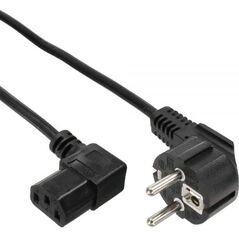 Kabel zasilający InLine kątowy, C13, Czarny 1.8m (16752)