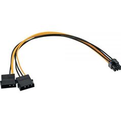 InLine Molex x2 - PCIe 6-pin, 0.3m, Żółty (26628)