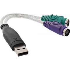 Adapter USB InLine USB - PS/2 x2 Biały  (33386)