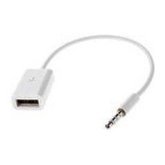 Kabel USB MicroMobile USB-A - mini Jack 3.5 mm Biały (AUDUSBF)