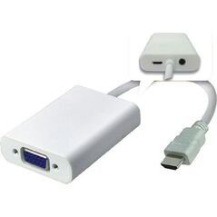 Adapter AV MicroConnect HDMI - D-Sub (VGA) + Jack 3.5mm biały (HDMVGA2)