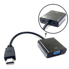 Adapter AV MicroConnect HDMI - D-Sub (VGA) + Jack 3.5mm czarny (HDMVGA2B)