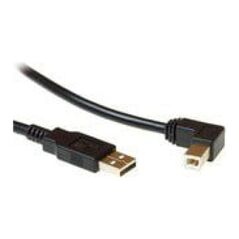 Kabel USB MicroConnect USB-A - USB-B 2 m Czarny (USBAB2ANGLED2)
