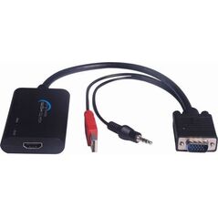 Adapter AV MicroConnect D-Sub (VGA) - HDMI + USB-A + Jack 3.5mm czarny (MONGGHDMI)