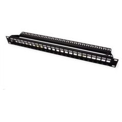 Roline ROLINE 19Zoll Keystone Patchpanel 24Port Cat6 screenedblack without module - 26.11.0360