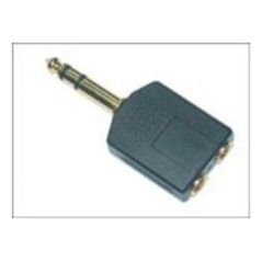 Adapter AV MicroConnect Jack 6.3 mm M - 2x Jack 3.5 mm F czarny