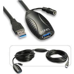 Kabel USB Lindy USB-A - USB-A 10 m Czarny (43156)