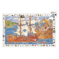 Djeco Puzzle z plakatem - Piraci, 100 elementów (145595)