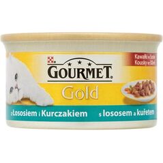 Gourmet Gold Kawałki w sosie z łososiem i kurczakiem 85g