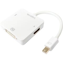 Adapter AV LogiLink DisplayPort Mini - DisplayPort - HDMI - DVI-I biały (CV0045A)