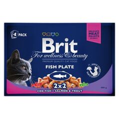 Brit Premium Cat Pouches Fish Plate 4x100g