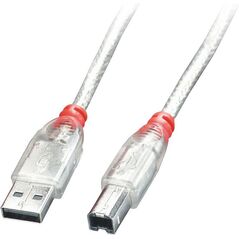 Kabel USB Lindy USB-A - USB-B 2 m Przezroczysty (41753)