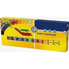 Astra Farby plakatowe 12 kolorów w tubie