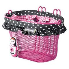 Basil Kosz na kierownicę JASMIN BABOUSHKA BASKET JUNIOR mocowanie na haki 12"-20", stalowy różowy (BAS-30124)