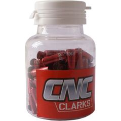 Clarks Końcówka Pancerza Przerzutki 4 mm CNC Aluminium 100 szt Czerwone (CP-G-01-DP-RED)