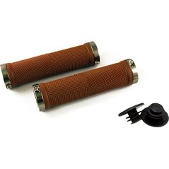 Clarks Chwyty kierownicy CLARK'S CLO201 LOCK-ON brązowe klamry szare aluminiowe anodyzowane