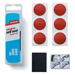 Weldtite Łatki do opon zestaw PUNCTURE RED DEVILS SELF SEAL PATCH KIT 6 x łatki samoprzylepne pudełko 25 szt. (WLD-1036)