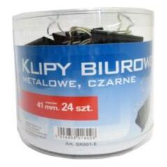 Tetis Klipy biurowe 41 mm czarne