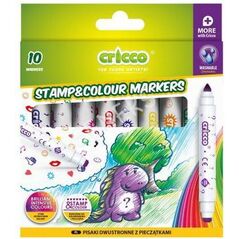 Cricco Flamastry dwustronne 10 kolorów z pieczątkami (CR388K10)
