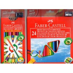 Faber-Castell Kredki 12 kolorĂłw trĂłjkÄ…tne Eco z temperĂłwkÄ…